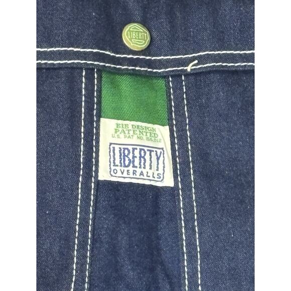 LIBERTY MEN'S SZ 34 x 30 BLUE JEAN BIB OVERALLS 100% COTTON DENIM NWT - Picture 3 of 8